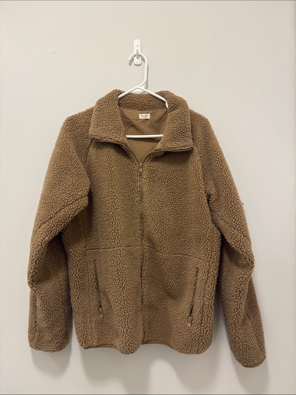 Brandy Melville Brown Sherpa Zip-Up Jacket